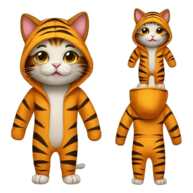 cat in tiger onesie sticker