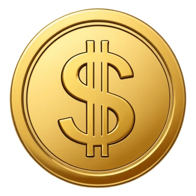 coin with dollar sign sticker