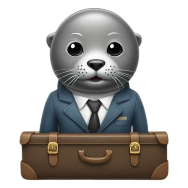 Seal in tie and with briefcase sticker
