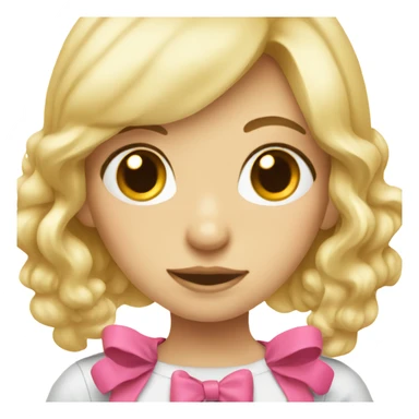 Blonde girl with bow and girly outfit  sticker