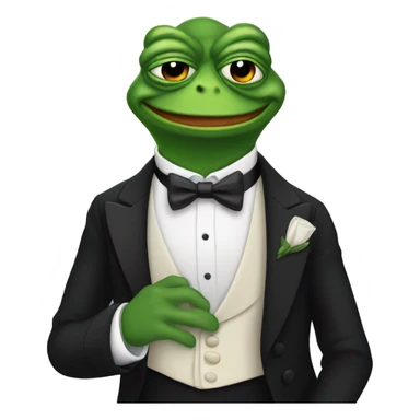 Pepe wearing a tuxedo  sticker