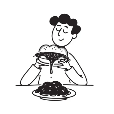 person eating sloppy joe sticker