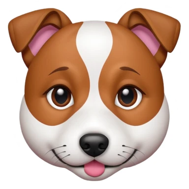 Chien jack Russel blanc avec deux tache marron sur ses yeux île dort en boule  sticker
