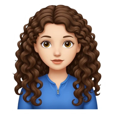 Brunette Long Curly white girl sticker