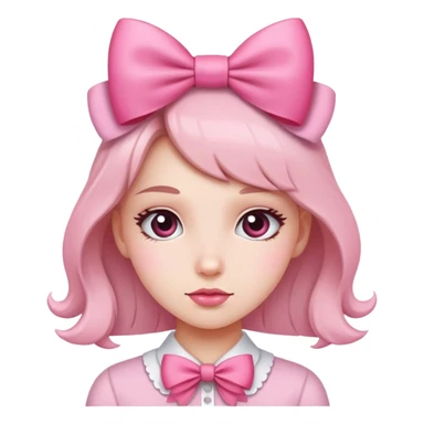 girl with pink bow sticker