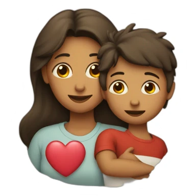 Heart with a mother and her son sticker