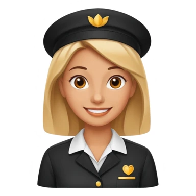 smiling woman in restaurant uniform sticker