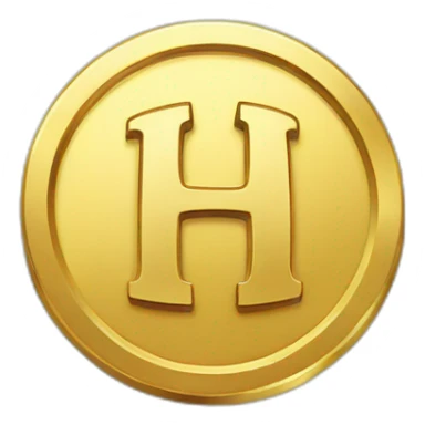 gold coin with "HC" symbol sticker