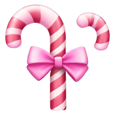 pink candy cane with bow sticker