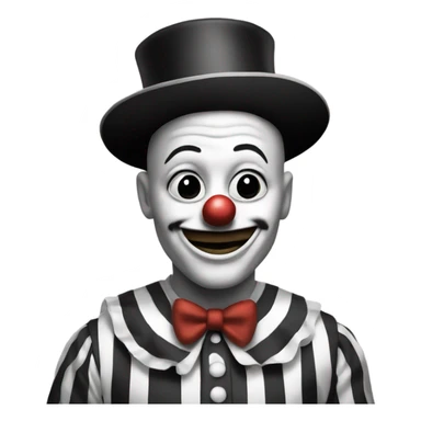 black and white clown sticker
