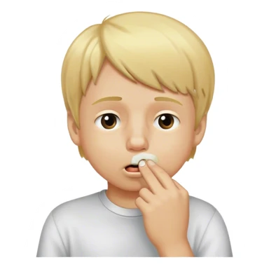 blond headed boy picking his nose sticker