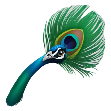Peacock single feather  sticker