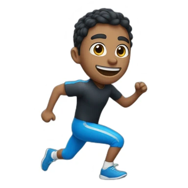 una persona corriendo, negra con ojos azules sticker