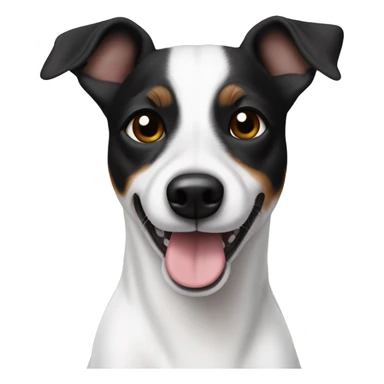 Full White jack russel black ears sticker