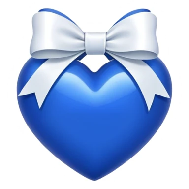 royal blue heart with white bow ribbon around it sticker