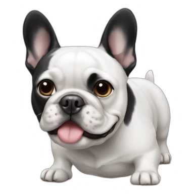 black and white french bulldog sticker