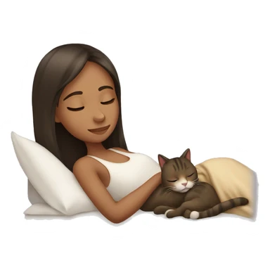 girl sleeping with a cat sticker