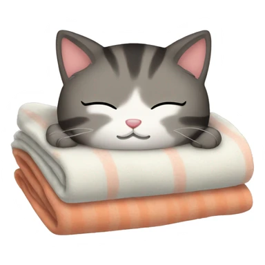 Cute kitty sleeping blanket sticker