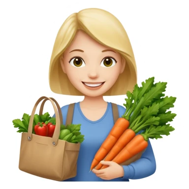 Shopper with veggie tote sticker