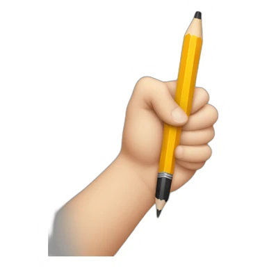 hand holding a big pencil in fist sticker