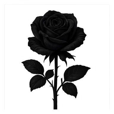 a single black flower, elegant, dark, gothic style, detailed, moody lighting sticker