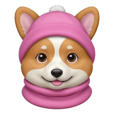 Corgie in Pink balaklava sticker