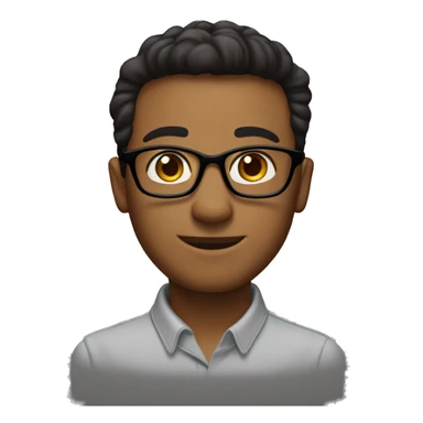 

 Face:
- Oval shape
- Hair:Short, black, and neatly styled
- Eyes: Medium-sized, dark brown
- Eyebrows:Thick and slightly arched
- Nose:Prominent
- Mouth:Medium width with a neutral or slight smile
- Glasses Often wears rectangular glasses



 sticker