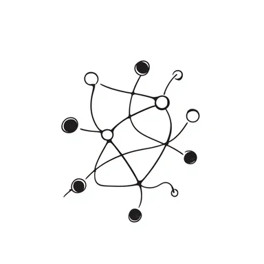 hand-drawn doodle of a neural network diagram sticker
