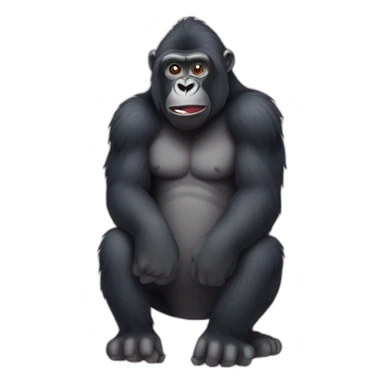 gorila sentado comendo uma maça sticker