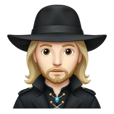 Athos, musketeer in black trench coat sticker