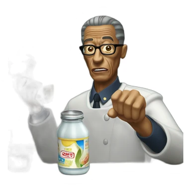 Angry Gus fring pointing jar of mayonnaise sticker