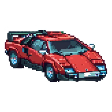 красная Lamborghini Countach, no background sticker