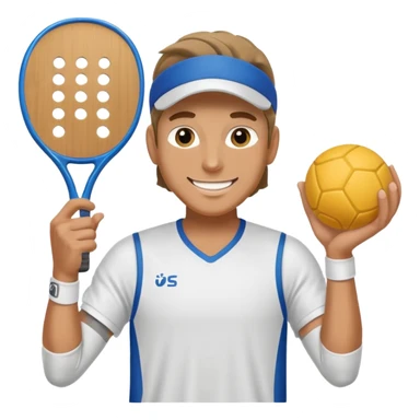 Male pickleball player sticker