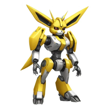 Futuristic mechanical Medabot-Renamon-Jolteon-Eevee-mecha full body sticker