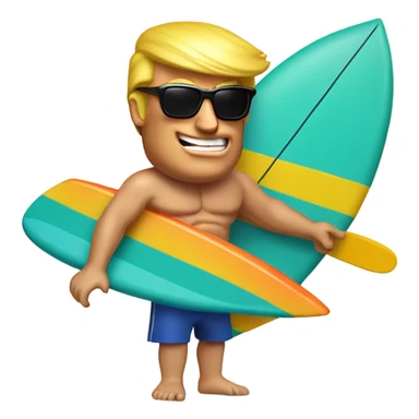 Donald trump on a surfboard  sticker