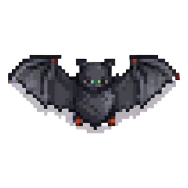 minimalist solid black bat sticker