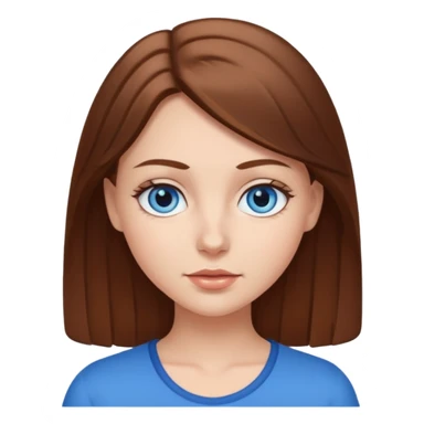 white girl with brown hair and blue eyes sticker