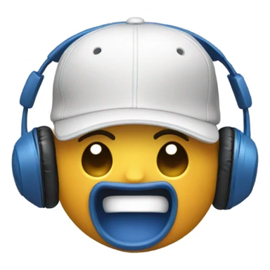 baseball with headphones sticker