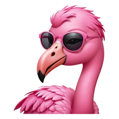 flamingo with sunglasses winking sticker