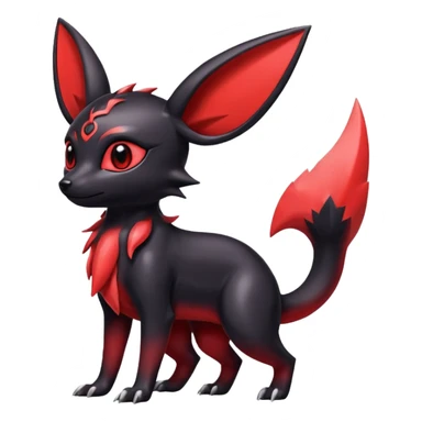  Shiny red Umbreon-Salandit-Jolteon-fusion sticker