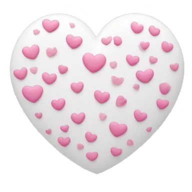 White heart with little pink hearts around sticker