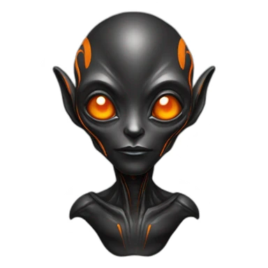 alien black with orange details sticker