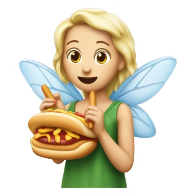 Fairy eating a hotdog  sticker