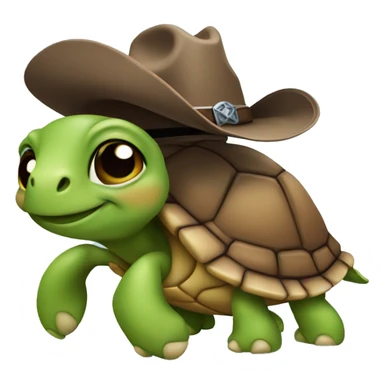 turtle with cowboy boots sticker