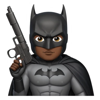 Bat man with gun  sticker