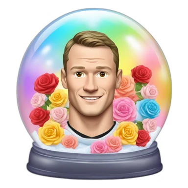 Jonathan Toews inside a rainbow snow globe with pastel roses sticker