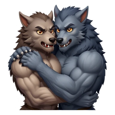 Ware wolves hugging  sticker