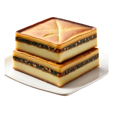 martabak manis-cinematic-realistic-martabak manis-dish-emoji,-depicted-as-a-single,-square-slice-of-sweet,-thick-martabak manis-with-a-rich,-indulgent-filling,-rendered-with-detailed-textures-and-vibrant,-appetizing-lighting sticker