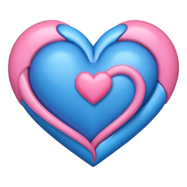 A blue heart and pink heart mixed together  sticker