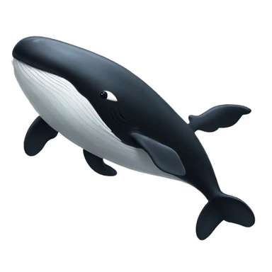  large black and white whale sticker